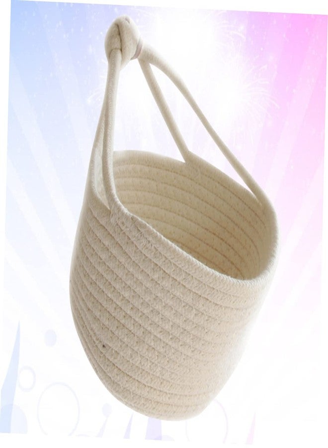 ULDIGI Hanging Cotton Rope Storage Basket 7.1 Inch Round Organizer for Kids Toys Books Sundries Nursery Wall Storage - Image 5